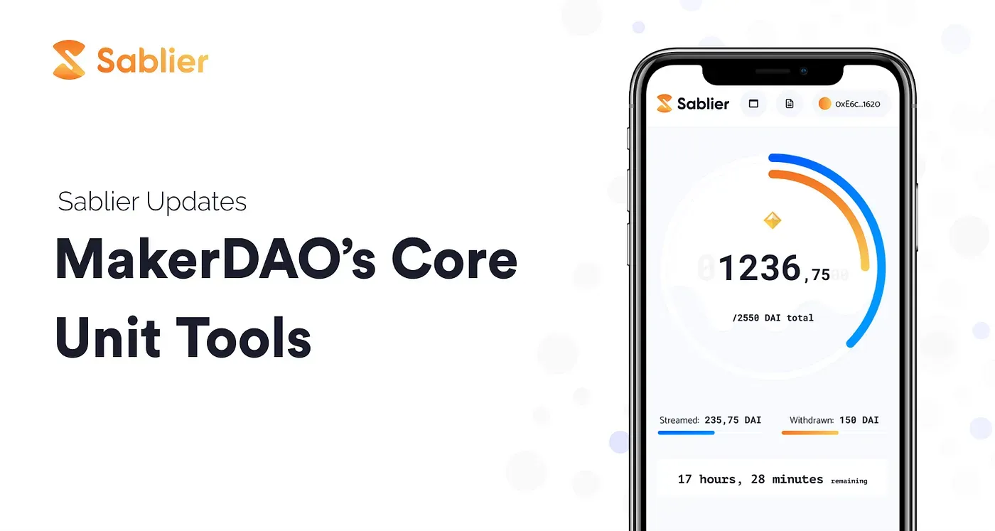 Sablier x MakerDAO Core Unit Tools March 12, 2021