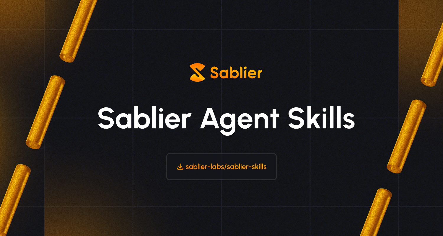 Sablier Agent Skills: Onchain Token Vesting — Powered by AI